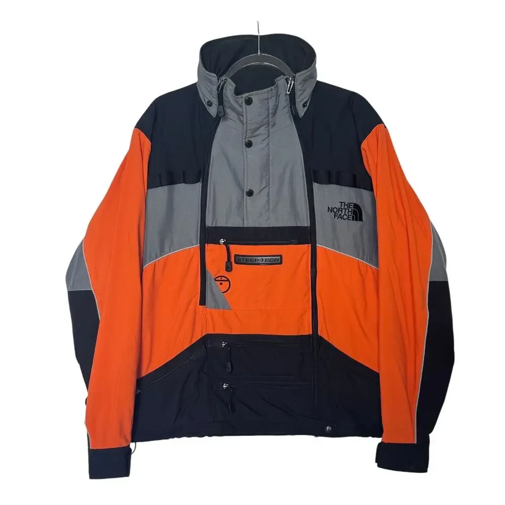 The North Face Steep Tech 2009 Ski Jacket XL Orange Gray Black Gorpcore